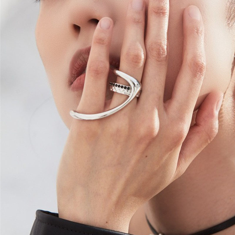 Street Fashion Rings - VENTFILLE 925 Sterling Silver Zircon Double