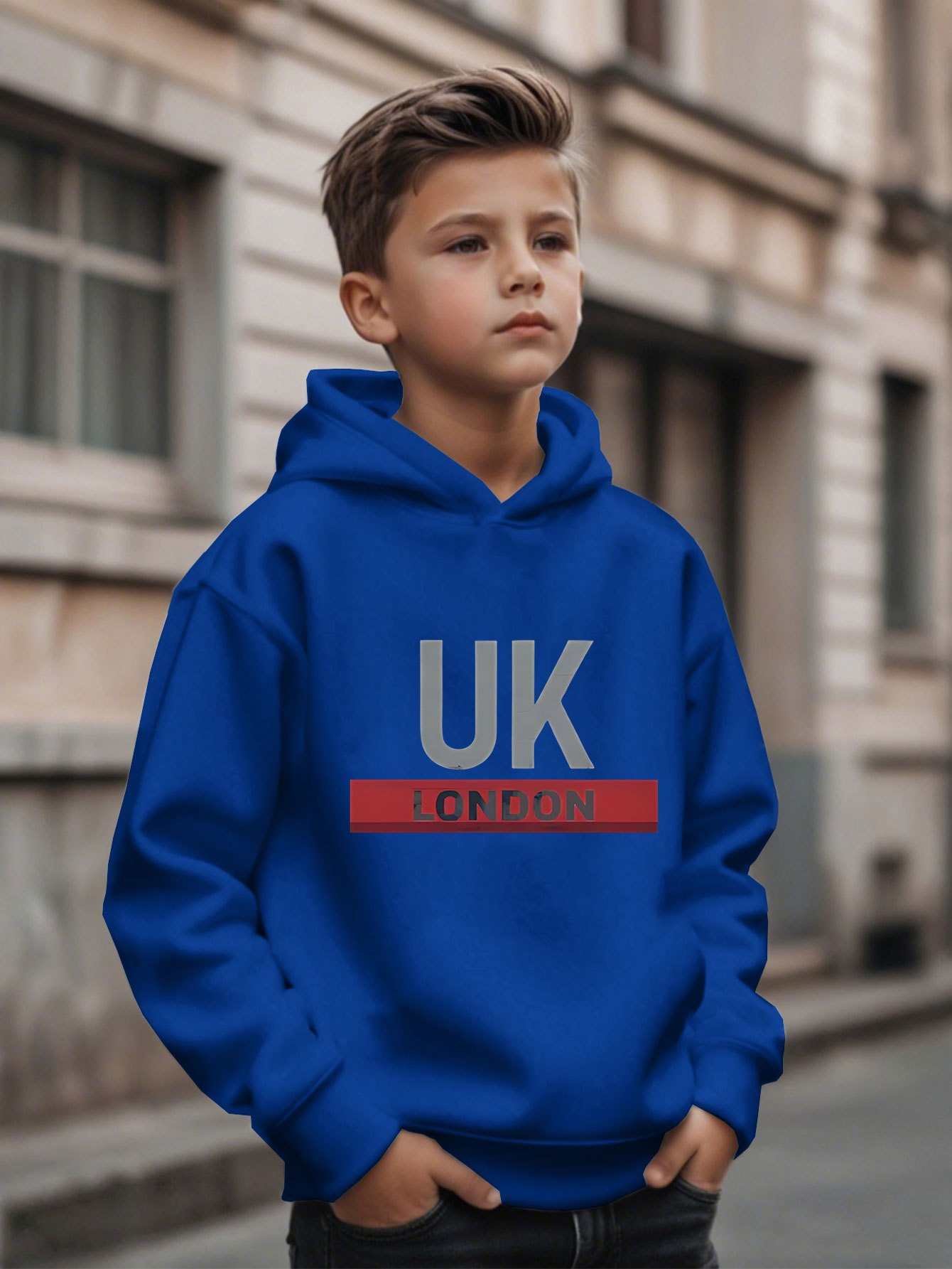 Street Fashion Uk - UK London Printed Hoodie Boys' Fashionable