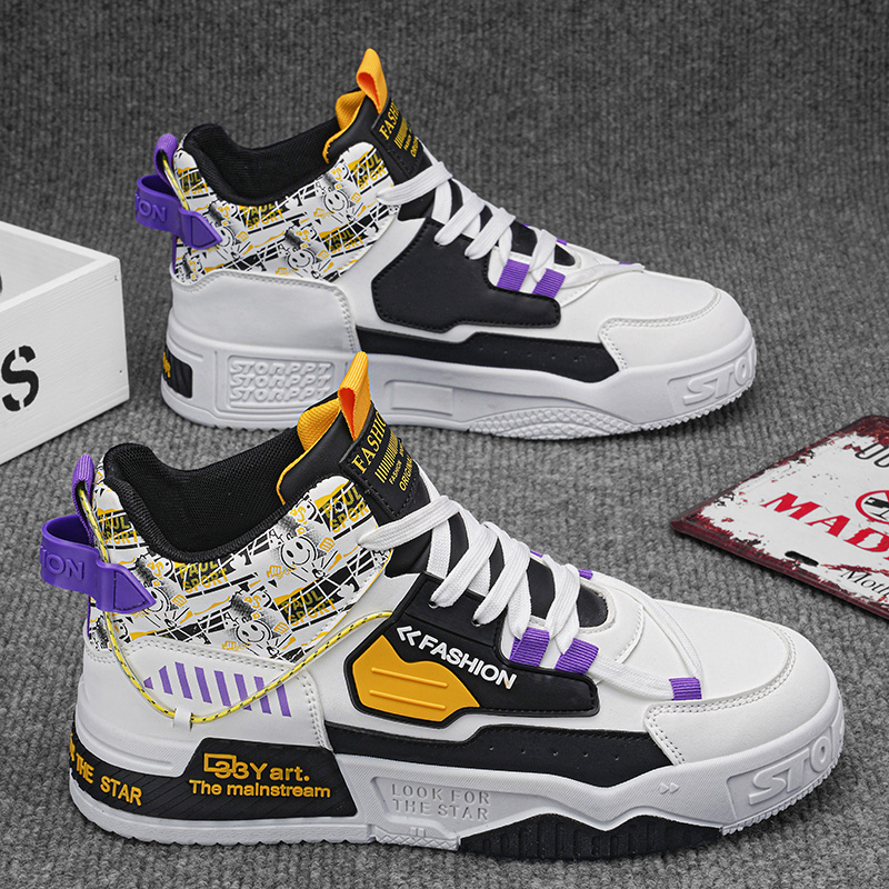 Street Fashion Walk - Men's High Top Board Shoes Fashionable