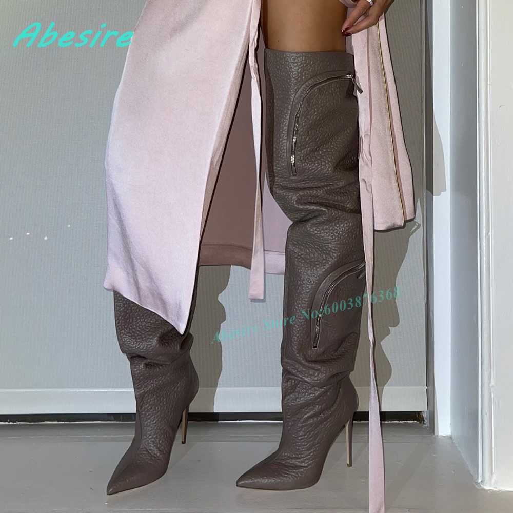 Blue Denim Pointed Toe Over Th - Street Fashion Denim review and price