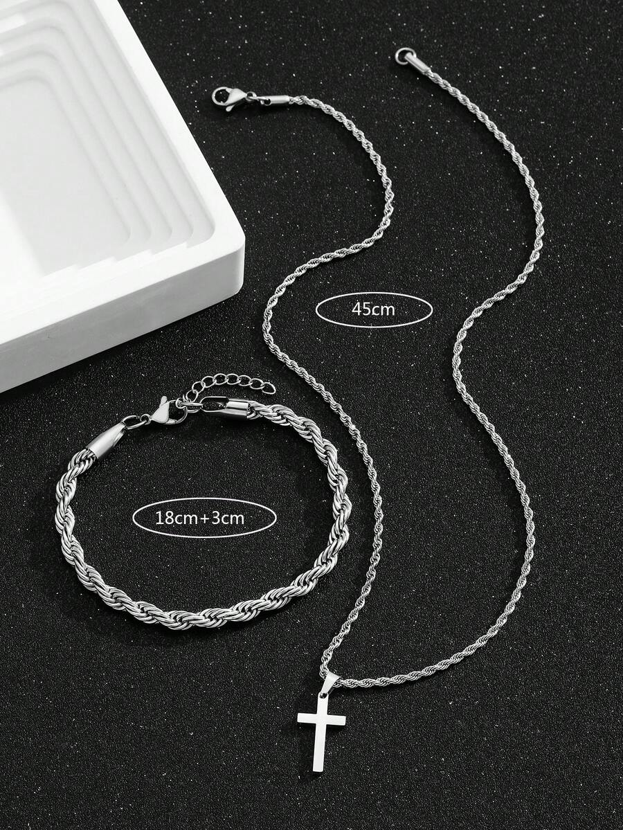 1 Set Stainless Steel Cross Pe - Street Fashion Hip Hop review and price