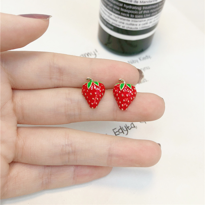 Acrylic Strawberry Earrings Fa - Street Fashion Shoot review and price