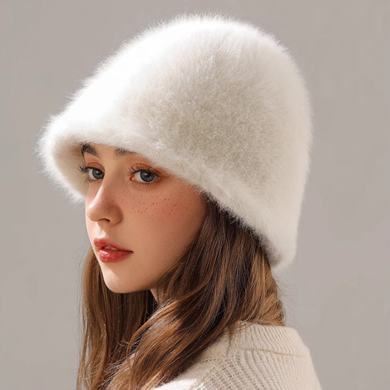 Winter Rabbit Hair Bucket Hat  - Street Fashion Russia review and price