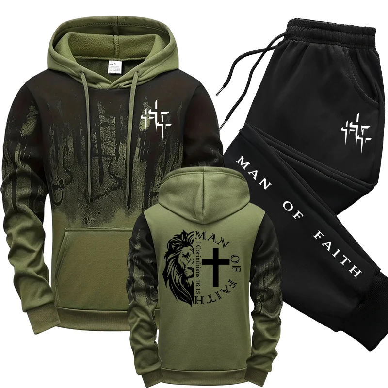 Man of Faith Pattern Men's Set - Street Fashion Art review and price