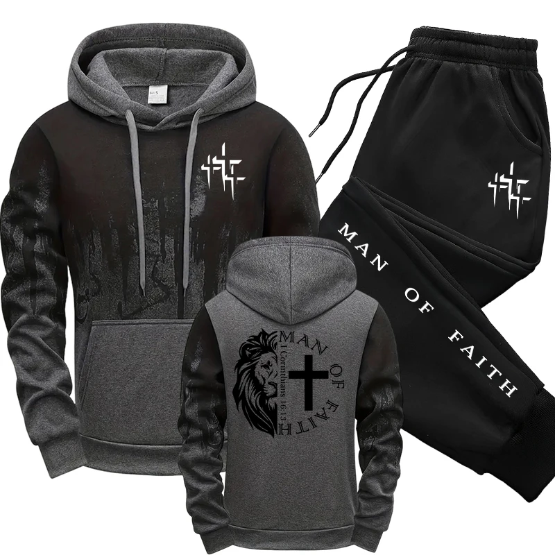 Man of Faith Pattern Men's Set - Street Fashion Art review and price