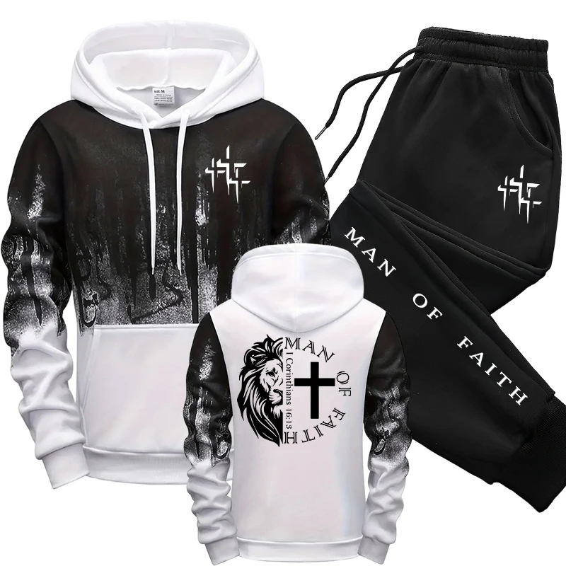 Man of Faith Pattern Men's Set - Street Fashion Art review and price