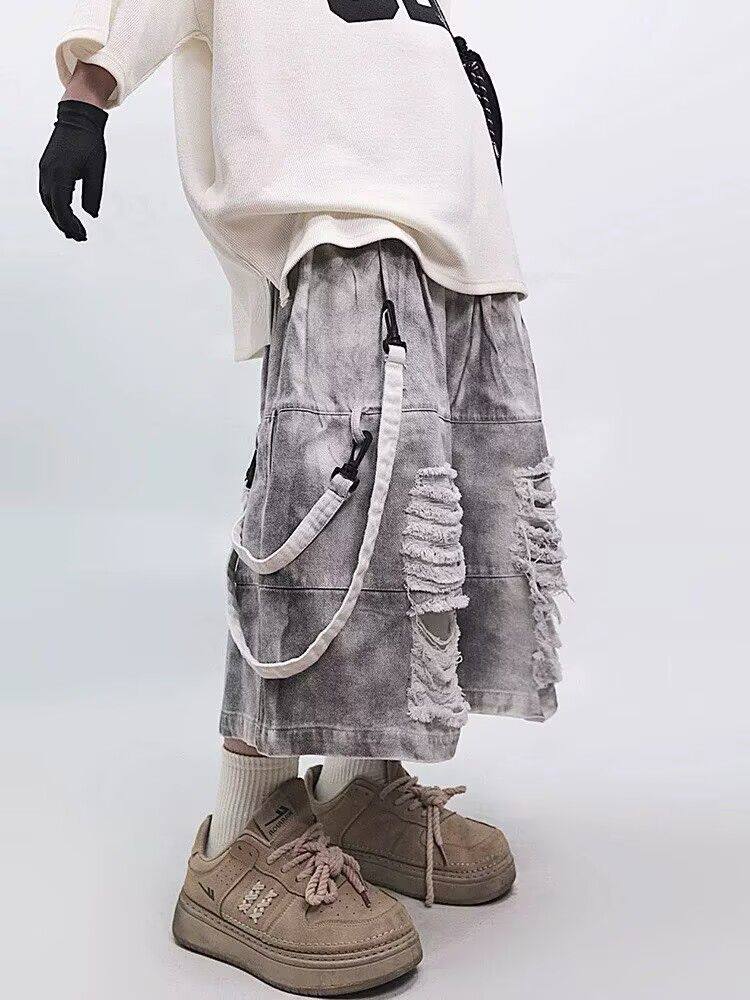 Retro Hip-hop Men's Ripped Jea - Street Fashion Hip Hop review and price